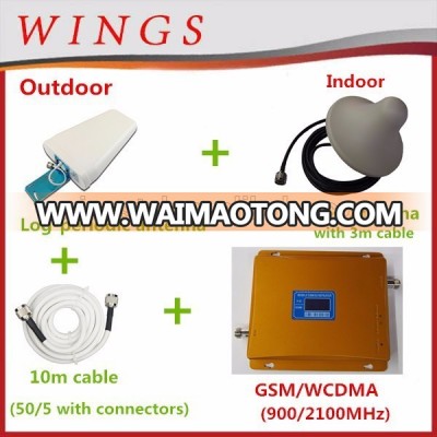 2018 popular 2g/4g signal amplifier 900/2100mhz home use repeater gsm/wcdma amplifier with outdoor antenna